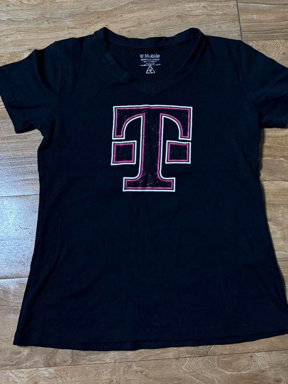 T-Mobile Black Logo Tee with Pink Accents